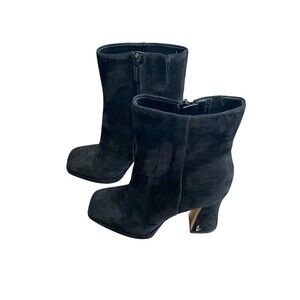 Sam‎ Edelman Jaye Black Suede Block Heel Platform Ankle Boots. Size 7